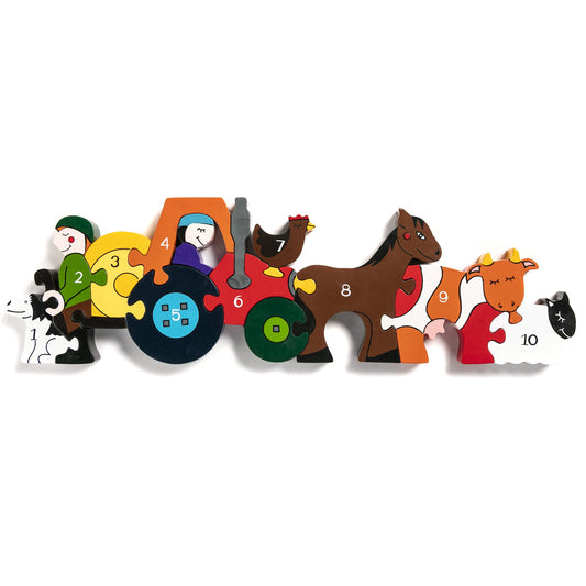 FARM - Wooden Number Jigsaw Puzzle
