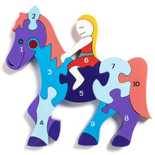 Load image into Gallery viewer, HORSE - Wooden Number Jigsaw Puzzle

