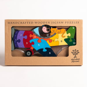 PLANE - Wooden Number Jigsaw Puzzle