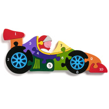 Load image into Gallery viewer, RACING CAR - Wooden Number Jigsaw Puzzle
