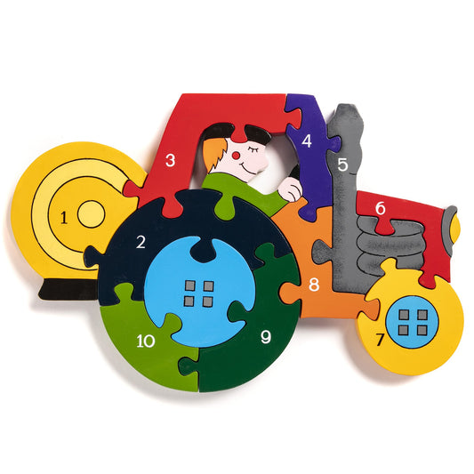 TRACTOR - Wooden Number Jigsaw Puzzle
