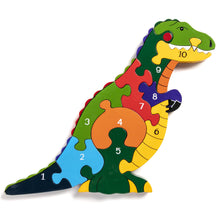Load image into Gallery viewer, T-REX - Wooden Number Jigsaw Puzzle
