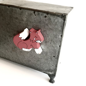 FOX - Wooden Animal Magnet