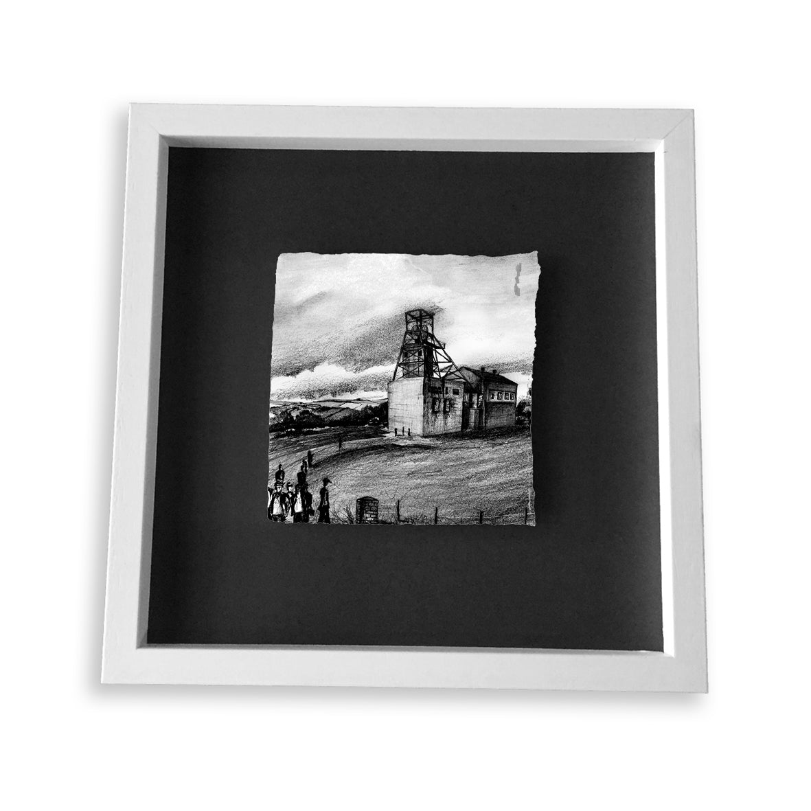 BARNSLEY PITHEAD  - Iconic Scene of miners leaving the Barnsley Colliery by Stephen Farnan