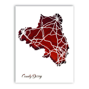 County DERRY - Papercut map - Designed Imagined Made in Ireland