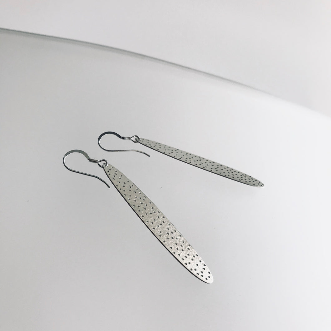 Leaf drop Earrings Sterling Silver Large - Shore Collection, Made in Ireland