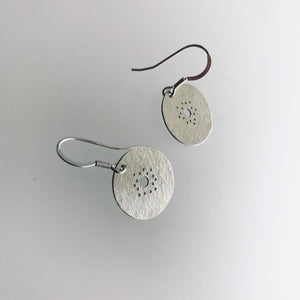Circle drop Earrings Sterling Silver - Circle Collection, Made in Ireland