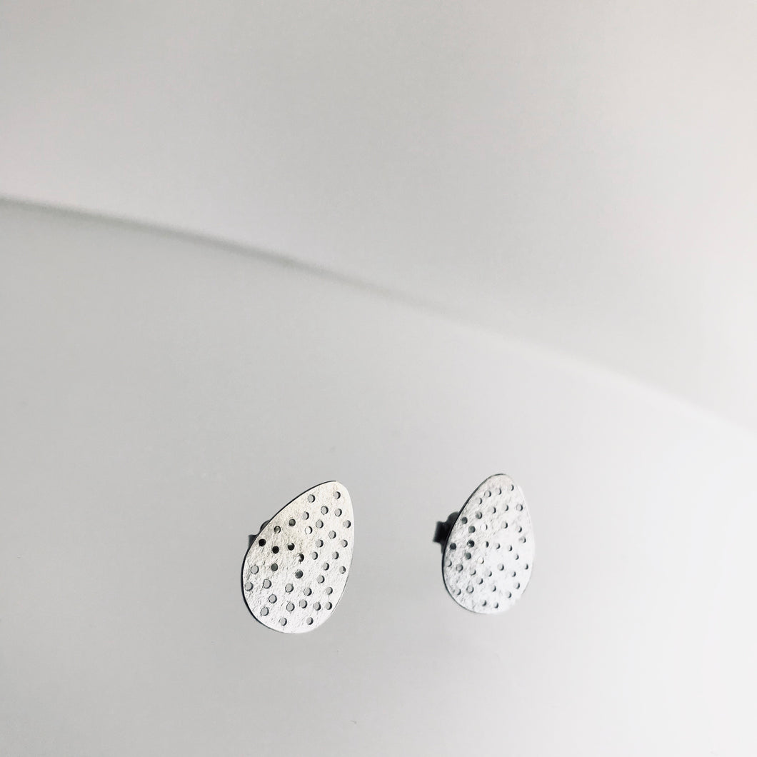 Leaf Stud Earrings Sterling Silver - Shore Collection, Made in Ireland