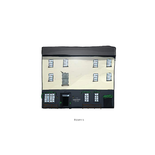 HENRYS BAR - Belfast Pub Print - Made in Ireland