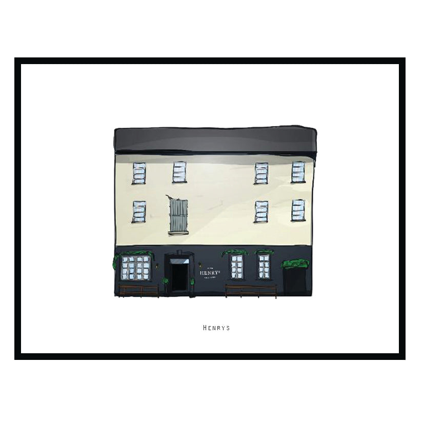HENRYS BAR - Belfast Pub Print - Made in Ireland