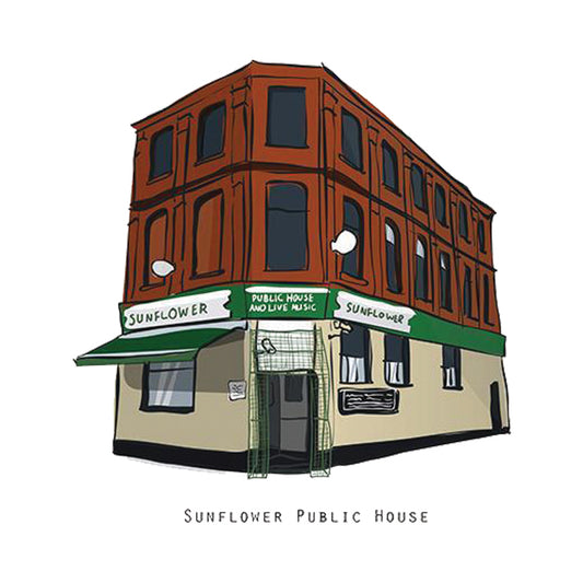 SUNFLOWER PUBLIC HOUSE - Belfast Pub Print - Made in Ireland