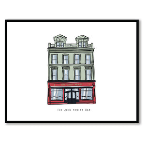 The JOHN HEWITT - Belfast Pub Print - Made in Ireland
