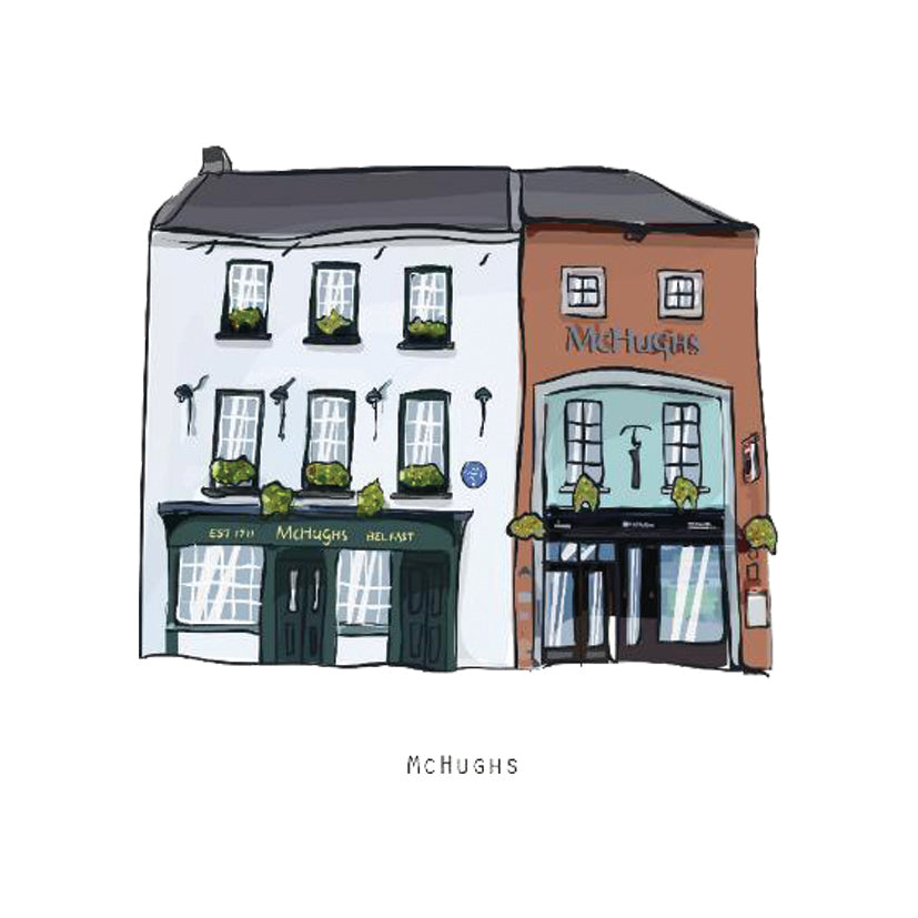 MCHUGHS - Belfast Pub Print - Made in Ireland