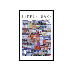 TEMPLE BARS of Dublin - Pub Print - Made in Ireland
