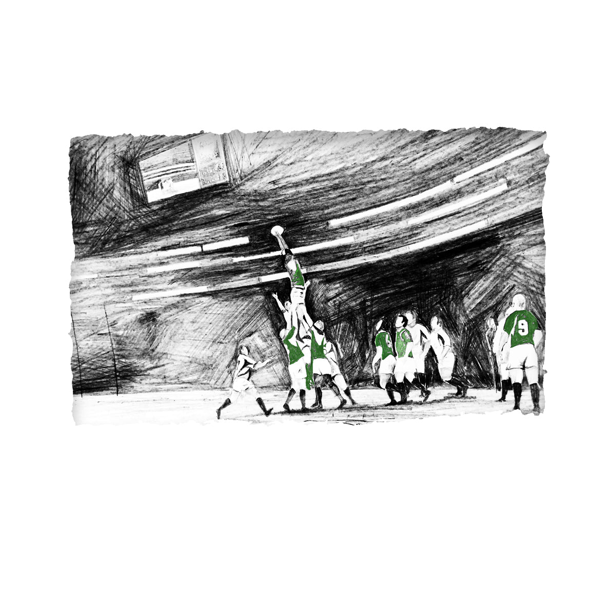 THE CATCH - Ireland England Rugby Lineout Croke Park County Dublin by Stephen Farnan