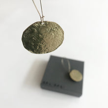 Load image into Gallery viewer, Disc EARRINGS Textured Brass - Contemporary Made in Dublin Ireland
