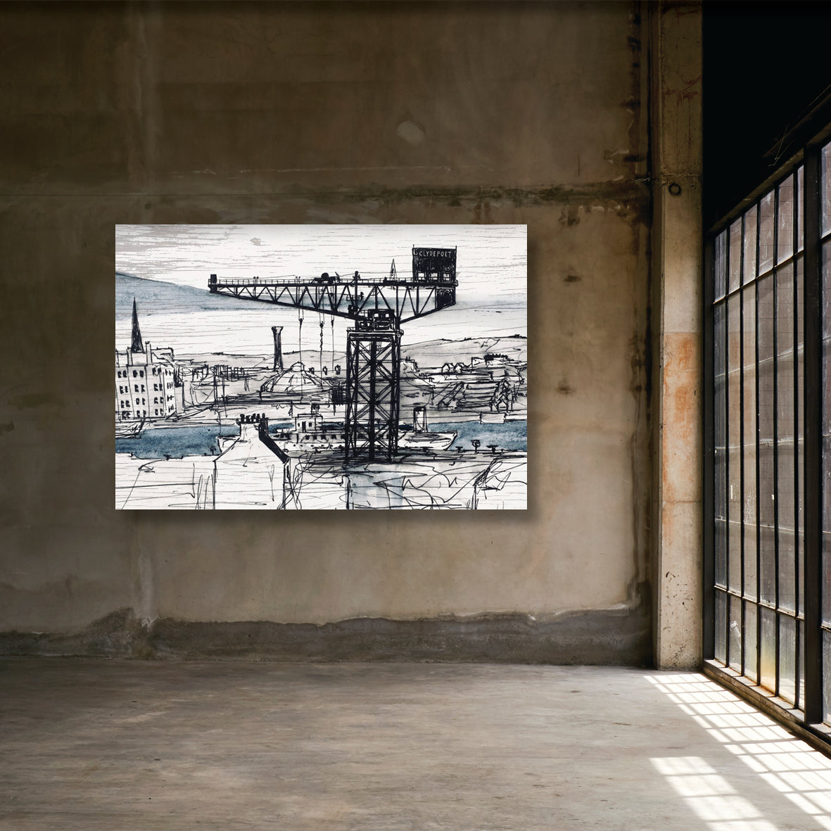 FINNIESTON CRANE, GLASGOW - Iconic Crane in docklands of Glasgow City by Stephen Farnan Made in Ireland