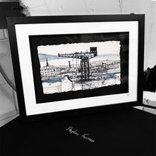 Load image into Gallery viewer, FINNIESTON CRANE, GLASGOW - Iconic Crane in docklands of Glasgow City by Stephen Farnan Made in Ireland
