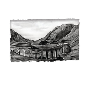 GLENFINNAN VIADUCT - Iconic Train line in Scottish Highlands - Harry Pottery Hogwarts Express by Stephen Farnan Made in Ireland - G24