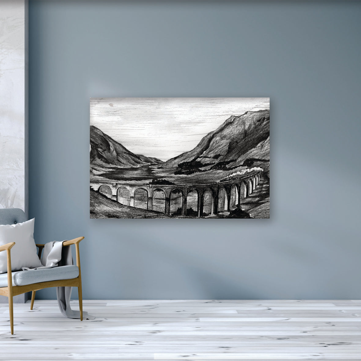 GLENFINNAN VIADUCT - Iconic Train line in Scottish Highlands - Harry Pottery Hogwarts Express by Stephen Farnan Made in Ireland - G24