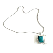 Load image into Gallery viewer, Art Deco EMERALD Pendant Necklace - Sterling Silver
