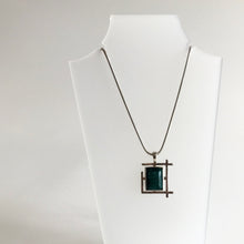 Load image into Gallery viewer, Art Deco EMERALD Pendant Necklace - Sterling Silver
