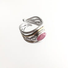 Load image into Gallery viewer, Mayhem Ring - Rough cut Ruby + solid Silver with Gold plate
