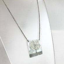 Load image into Gallery viewer, Silver Etched Tree Pendant Necklace - Made in Belfast
