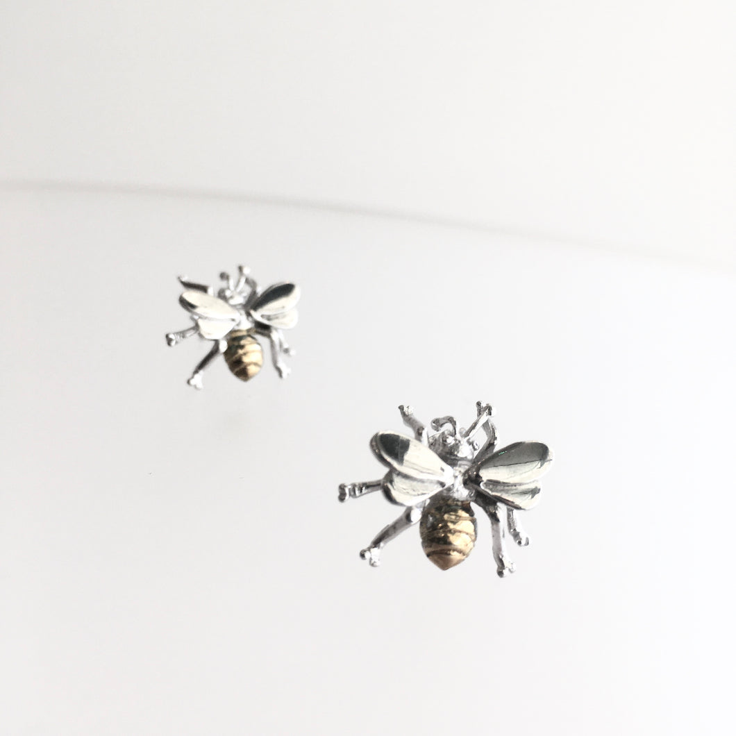 BUMBLE BEE Earrings Gold Plated on solid Silver