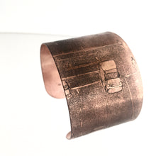 Load image into Gallery viewer, Copper Etched Traffic New York Cuff - by Ghost &amp; Bonesetter - Made in Belfast
