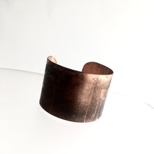 Load image into Gallery viewer, Copper Etched Traffic New York Cuff - by Ghost &amp; Bonesetter - Made in Belfast
