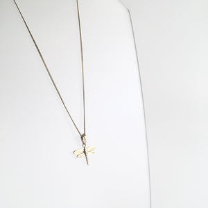 DRAGONFLY Necklace Gold Plated on solid Silver