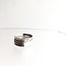 Load image into Gallery viewer, Silver Double Banded Beaten Ring - by Ghost &amp; Bonesetter - Made in Belfast
