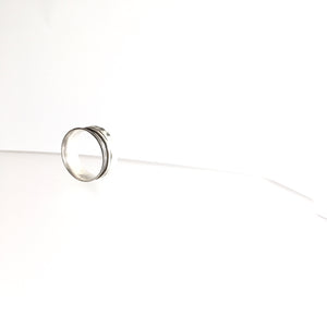 Silver Double Banded Beaten Ring - by Ghost & Bonesetter - Made in Belfast