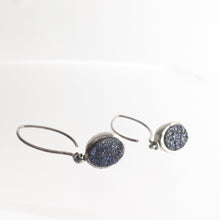 Load image into Gallery viewer, Crushed PURPLE EARRINGS drop Silver
