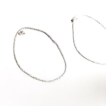 Load image into Gallery viewer, Silver Large Beaten Hoop Earrings - by Ghost &amp; Bonesetter - Made in Belfast

