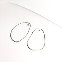 Load image into Gallery viewer, Silver Beaten Mishapen Hoop Earrings - by Ghost &amp; Bonesetter - Made in Belfast
