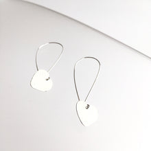 Load image into Gallery viewer, Silver Textured Heart Drop Earrings - by Ghost &amp; Bonesetter - Made in Belfast
