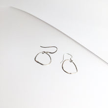 Load image into Gallery viewer, Silver Beaten Hoop Drop Earrings - by Ghost &amp; Bonesetter - Made in Belfast
