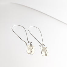 Load image into Gallery viewer, Silver Etched Tree Drop Earrings - by Ghost &amp; Bonesetter - Made in Belfast
