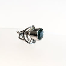 Load image into Gallery viewer, Party Ring with Emerald - Solid Silver &amp; Gold Plate

