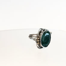 Load image into Gallery viewer, Whirlpool Ring with Emerald - Solid Silver &amp; Gold Plate
