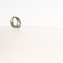 Load image into Gallery viewer, Leaf Ring with Emerald - Solid Silver &amp; Gold Plate
