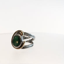 Load image into Gallery viewer, Jasmine Ring with Emerald - Solid Silver &amp; Gold Plate
