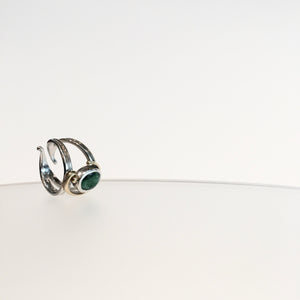 Jasmine Ring with Emerald - Solid Silver & Gold Plate