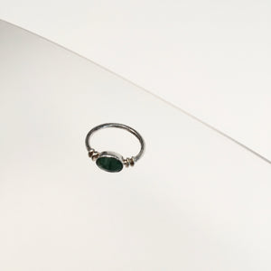 Senna Ring with Emerald - Solid Silver & Gold Plate