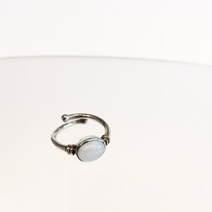 Senna Ring with Moonstone - Solid Silver & Gold Plate