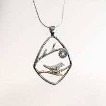 Load image into Gallery viewer, Songbird Pendant Blue Topaz - Silver &amp; Gold Plated
