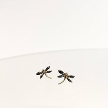 Load image into Gallery viewer, Dragonfly Stud Earrings - Silver &amp; Gold Plated
