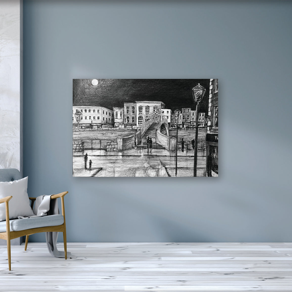 HA’PENNY BRIDGE BY NIGHT - Iconic River Liffey Footbridge County Dublin by Stephen Farnan
